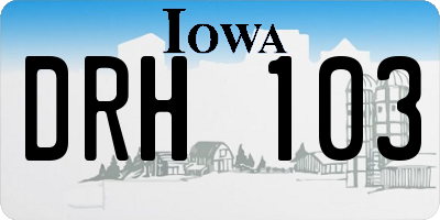 IA license plate DRH103
