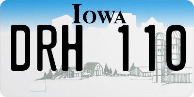 IA license plate DRH110