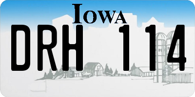 IA license plate DRH114