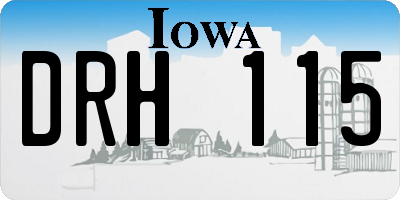 IA license plate DRH115