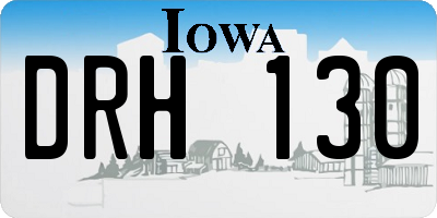 IA license plate DRH130