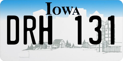 IA license plate DRH131