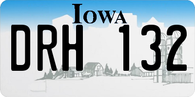 IA license plate DRH132