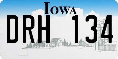 IA license plate DRH134
