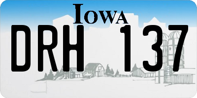 IA license plate DRH137