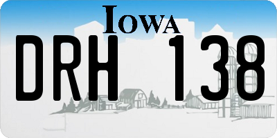 IA license plate DRH138