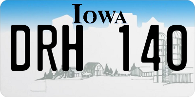 IA license plate DRH140