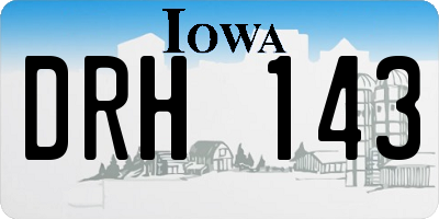 IA license plate DRH143