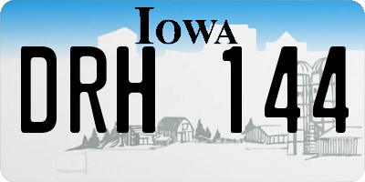IA license plate DRH144
