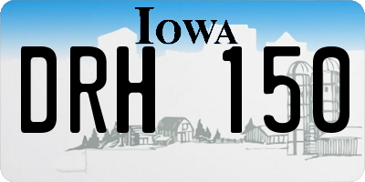 IA license plate DRH150