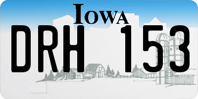 IA license plate DRH153
