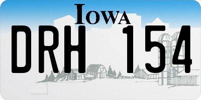 IA license plate DRH154