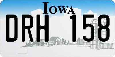 IA license plate DRH158