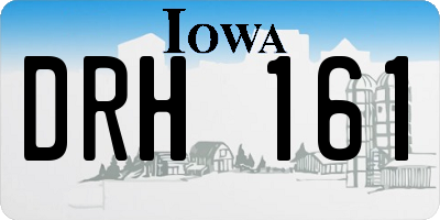 IA license plate DRH161