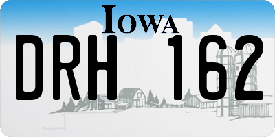 IA license plate DRH162