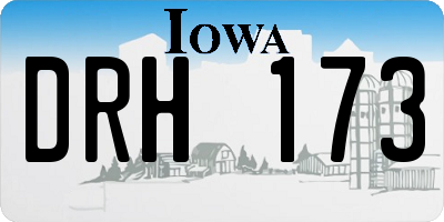 IA license plate DRH173
