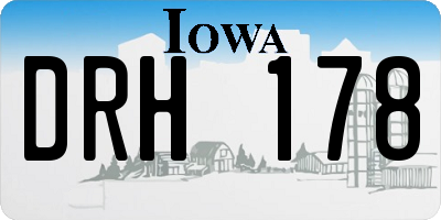IA license plate DRH178