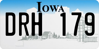 IA license plate DRH179