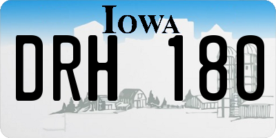 IA license plate DRH180