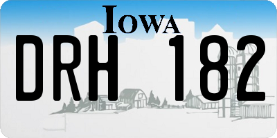 IA license plate DRH182