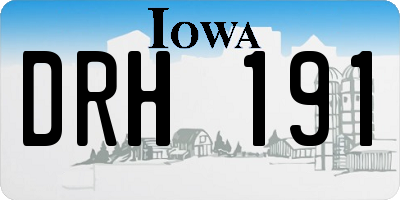 IA license plate DRH191