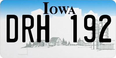 IA license plate DRH192