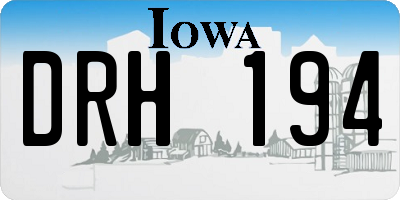 IA license plate DRH194
