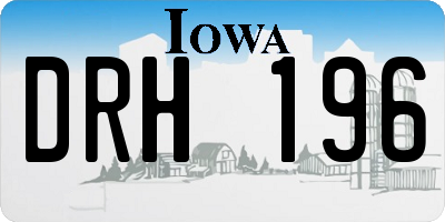 IA license plate DRH196