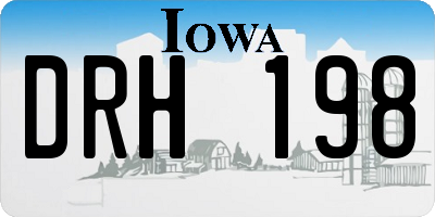 IA license plate DRH198