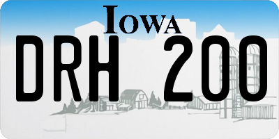 IA license plate DRH200