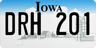 IA license plate DRH201