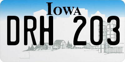 IA license plate DRH203