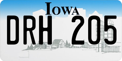 IA license plate DRH205