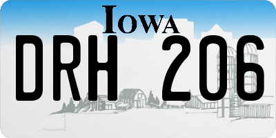 IA license plate DRH206