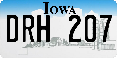 IA license plate DRH207