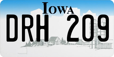 IA license plate DRH209