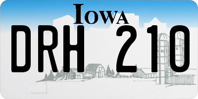 IA license plate DRH210