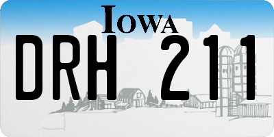 IA license plate DRH211