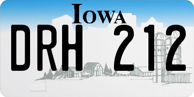 IA license plate DRH212