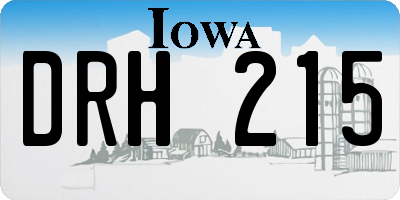 IA license plate DRH215