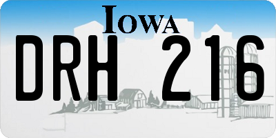 IA license plate DRH216