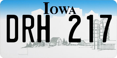 IA license plate DRH217