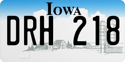 IA license plate DRH218