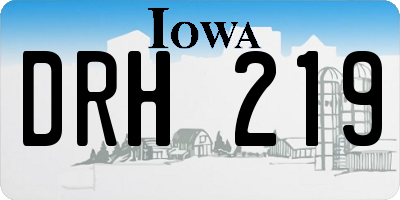 IA license plate DRH219