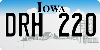 IA license plate DRH220
