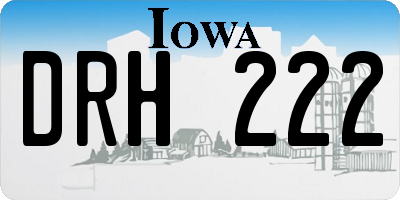IA license plate DRH222
