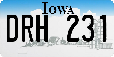 IA license plate DRH231