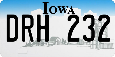 IA license plate DRH232