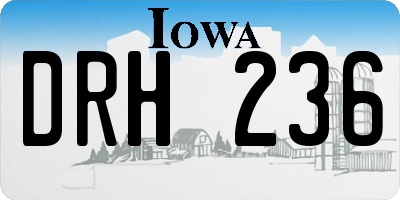 IA license plate DRH236
