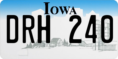 IA license plate DRH240